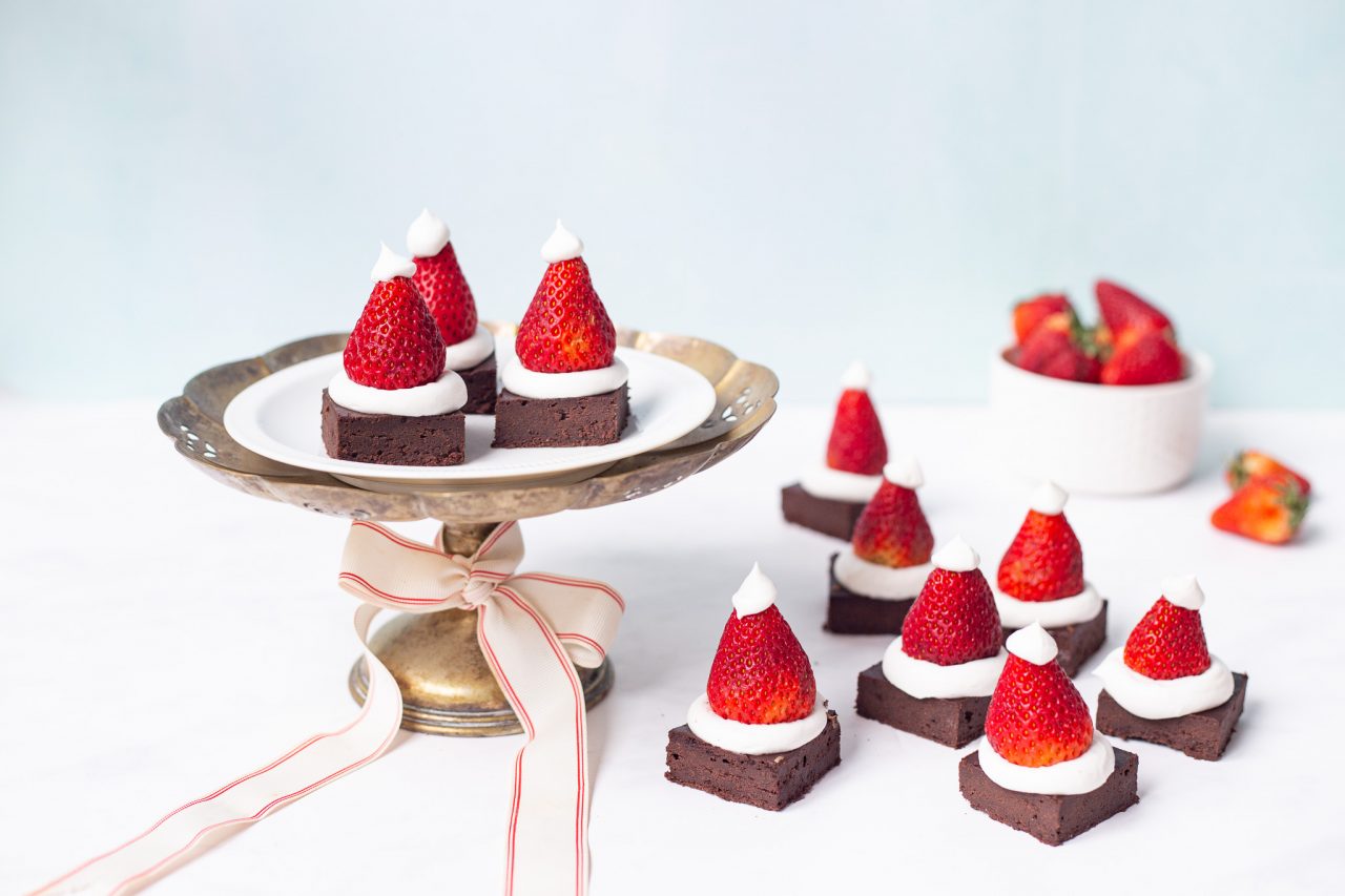 Santa Hat Brownies